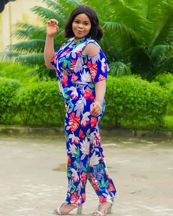 Blue Floral Wrap Jumpsuit