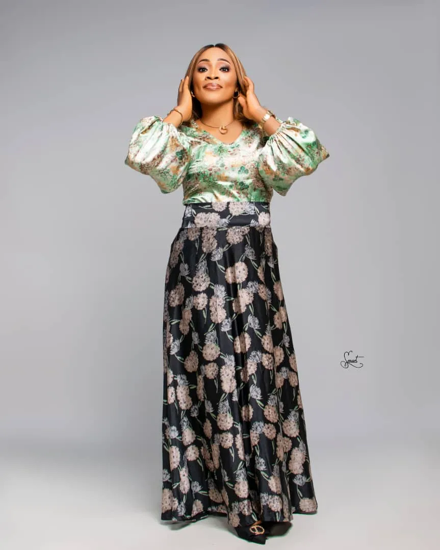 Green Floral Skirt Set