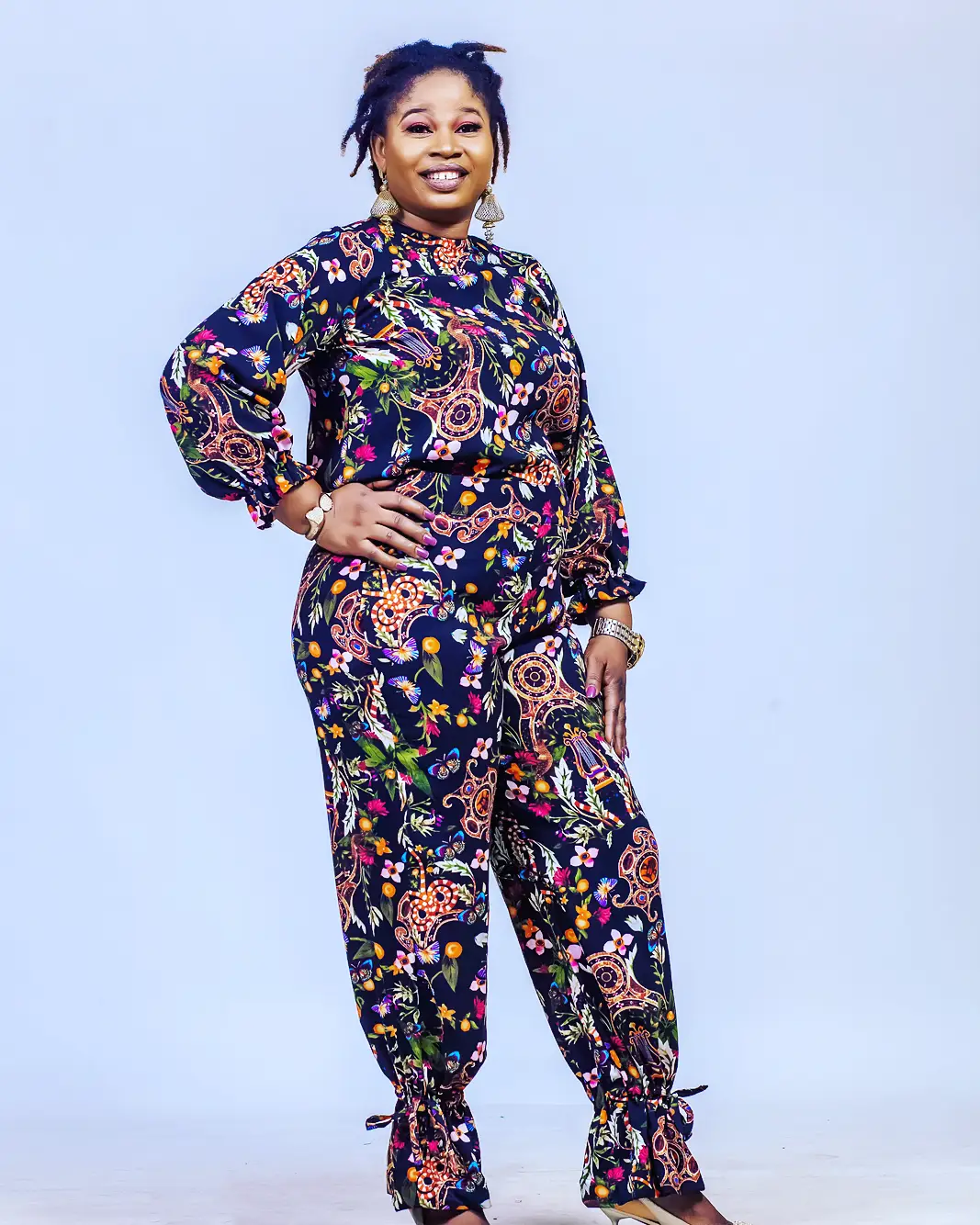 Navy Floral Jumpsuit