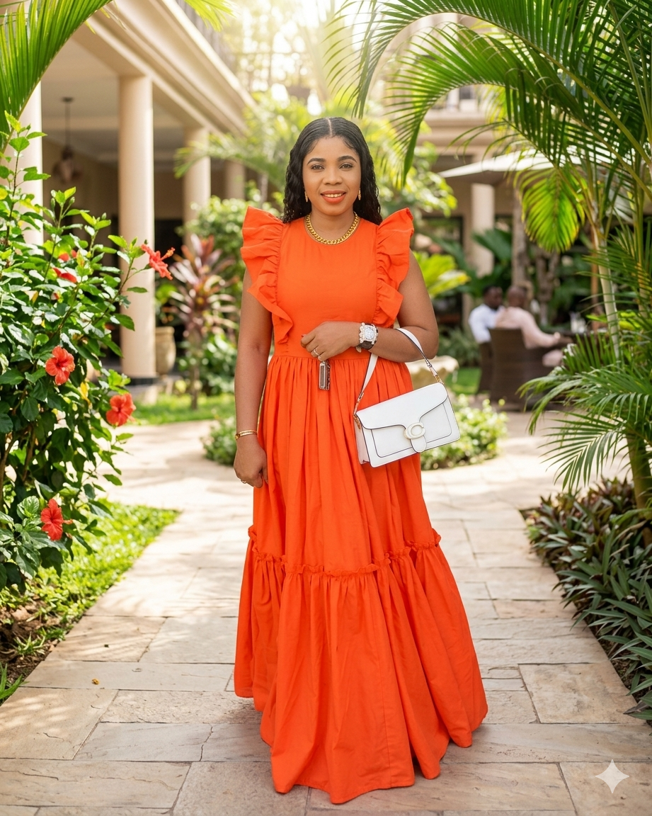 Orange Ruffle Dress