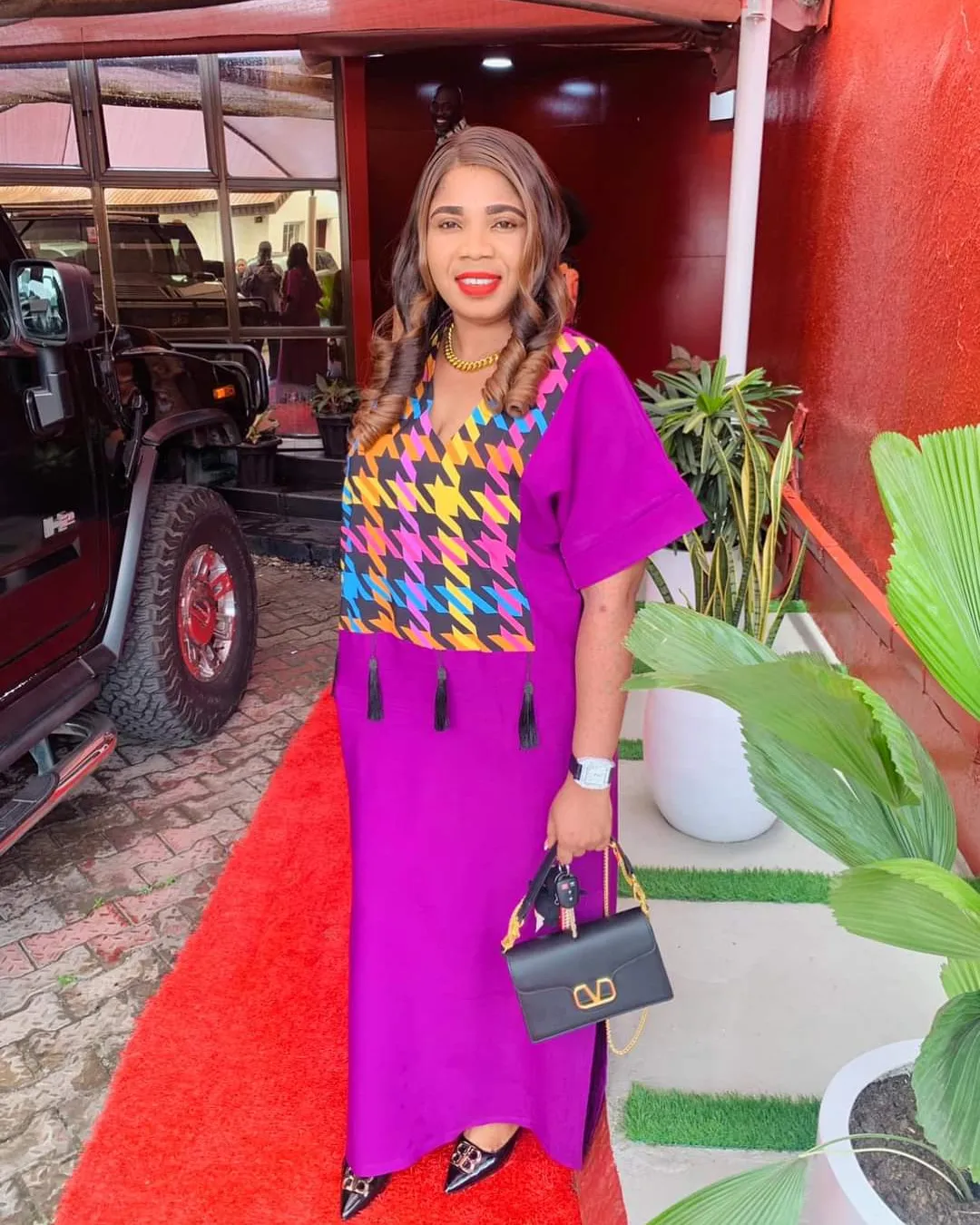 Purple Geometric Dress