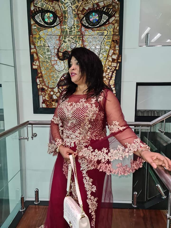 Red Lace Gown — Front View