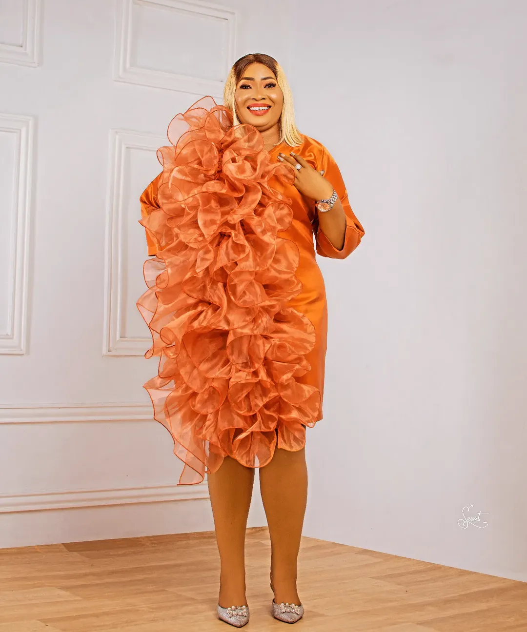 Rust Orange Bow Dress